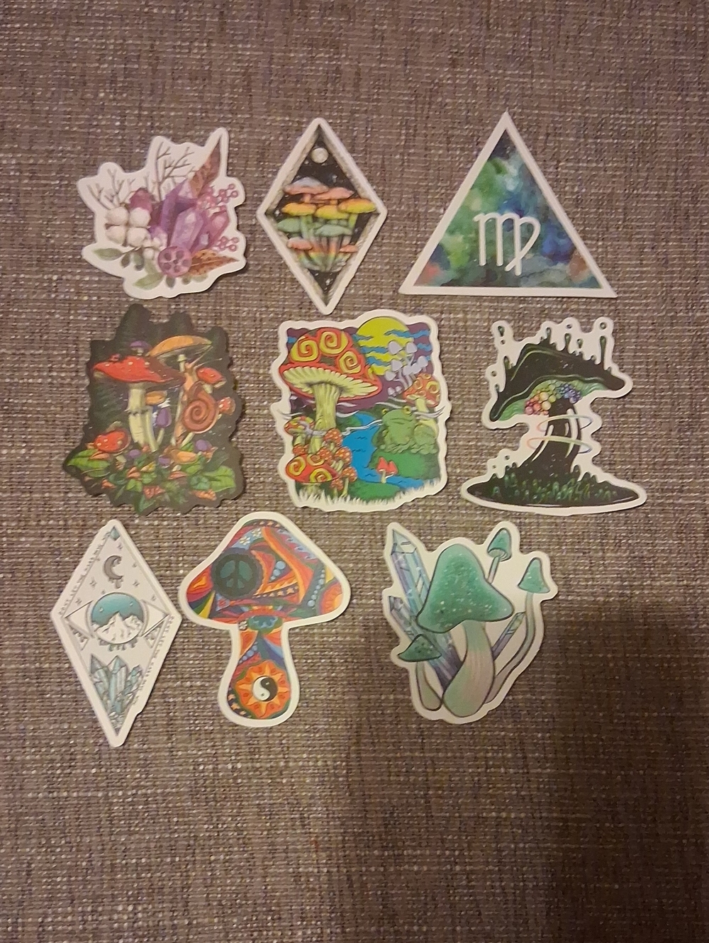 Mystical Mushroom Sticker Set - Multicolor Home Art